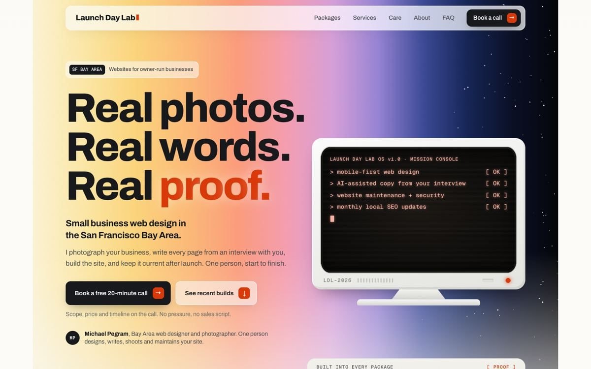 Launch Day Lab home page, coming soon