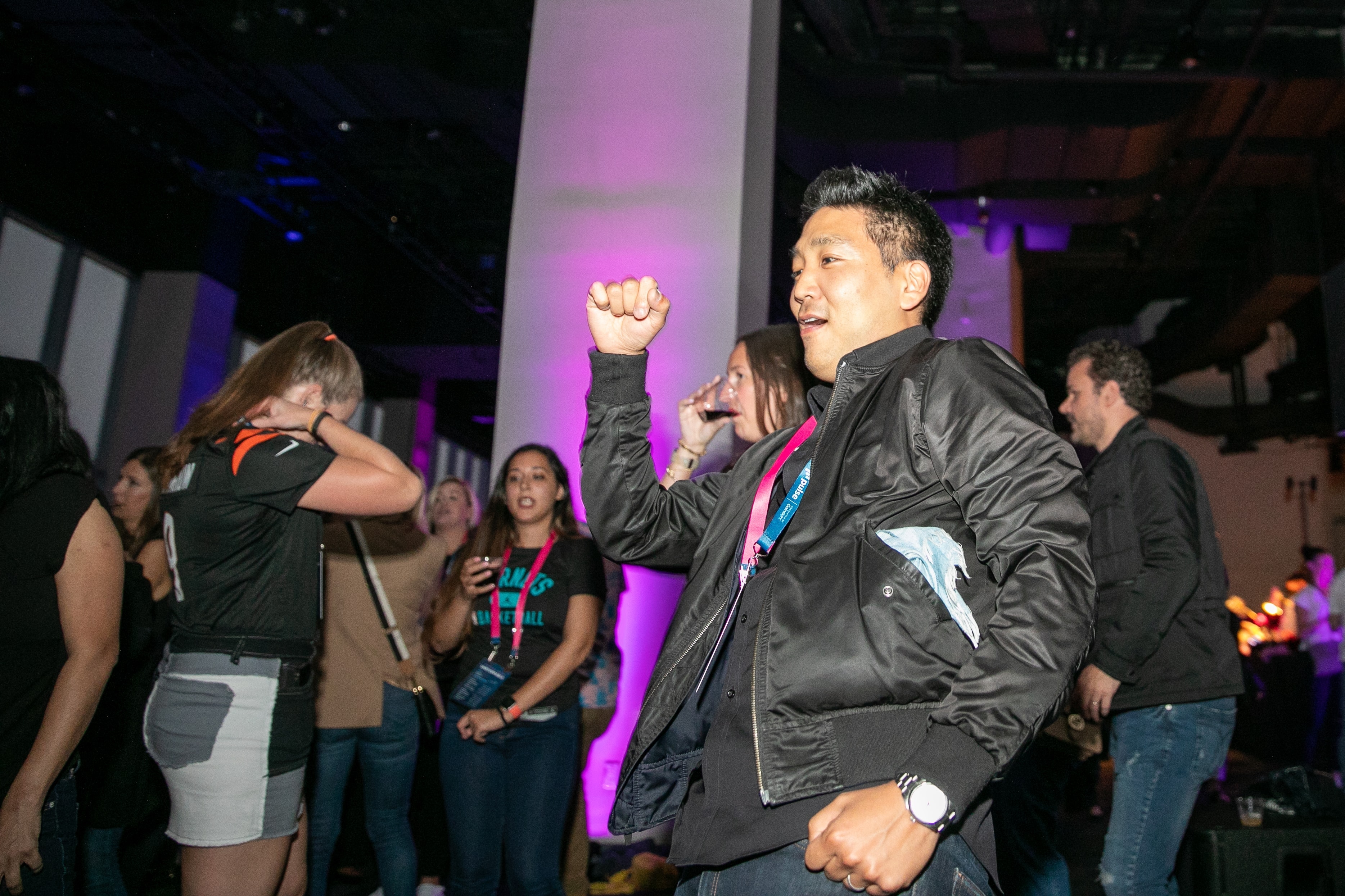 Man celebrating at corporate after-party event — Michael Pegram Photography